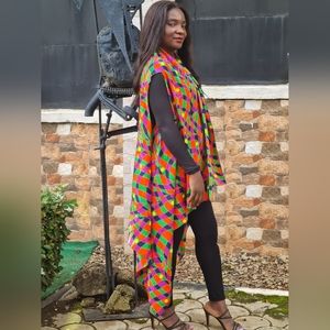 Multi color print swing Jacket